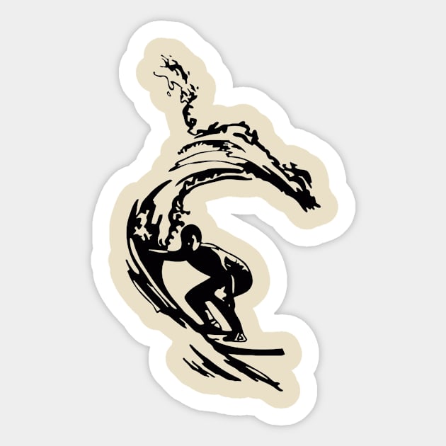 Riding the wave Sticker by Unknownvirtuoso